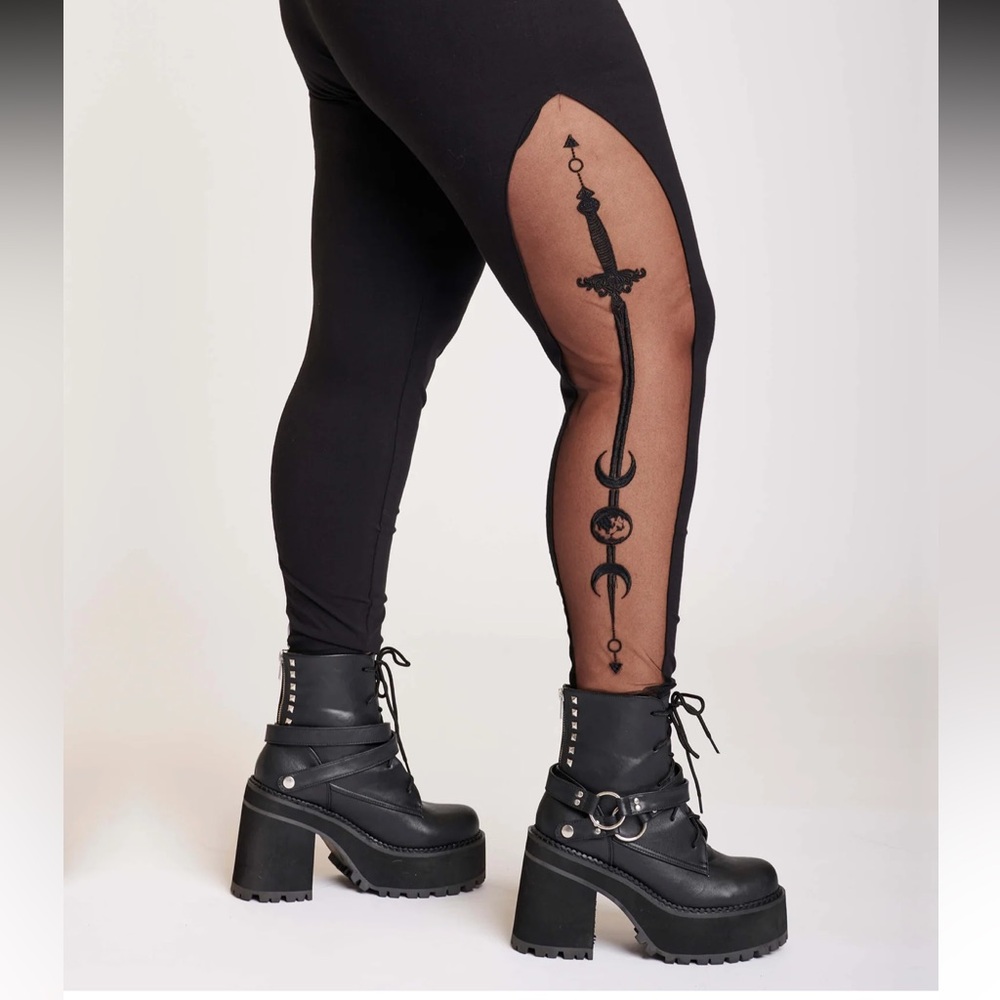 NWT - Midnight Hour Embroidered Sword Leggings
